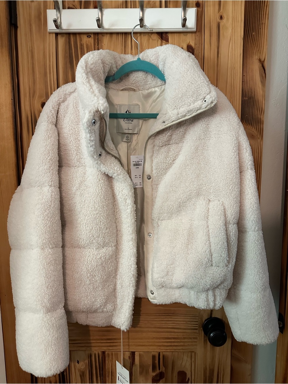 Abercrombie & Fitch Cream Sherpa Jacket